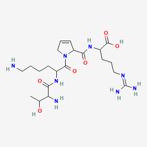 2-[[1-[6-Amino-2-[(2-amino-3-hydroxybutanoyl)amino]hexanoyl]-2,5-dihydropyrrole-2-carbonyl]amino]-5-(diaminomethylideneamino)pentanoic acid