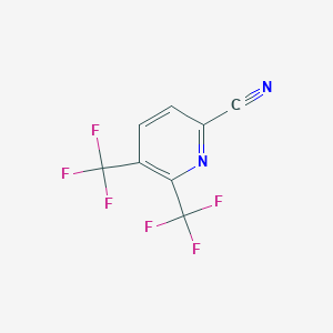 molecular formula C8H2F6N2 B15094759 5,6-Bis-trifluoromethyl-pyridine-2-carbonitrile 