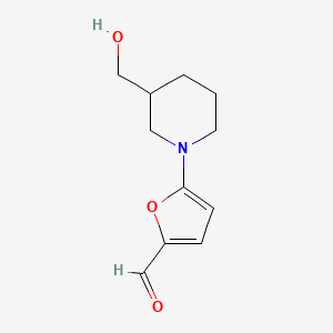 molecular formula C11H15NO3 B15094790 5-[3-(Hydroxymethyl)piperidin-1-yl]furan-2-carbaldehyde 