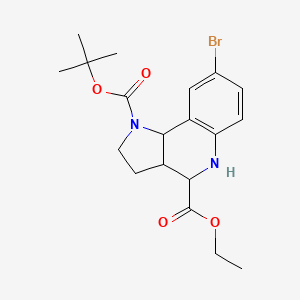 1H-Pyrrolo[3,2-c]quinoline-1,4-dicarboxylic acid, 8-bromo-2,3,3a,4,5,9b-hexahydro-, 1-(1,1-dimethylethyl) 4-ethyl ester