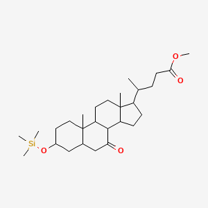 molecular formula C28H48O4Si B15094911 Methyl 4-(10,13-dimethyl-7-oxo-3-trimethylsilyloxy-1,2,3,4,5,6,8,9,11,12,14,15,16,17-tetradecahydrocyclopenta[a]phenanthren-17-yl)pentanoate 