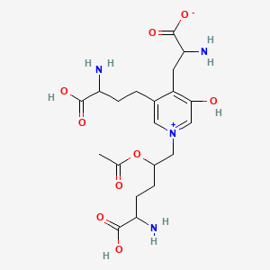 molecular formula C20H30N4O9 B15094924 3-[1-(2-Acetyloxy-5-amino-5-carboxypentyl)-3-(3-amino-3-carboxypropyl)-5-hydroxypyridin-1-ium-4-yl]-2-aminopropanoate 