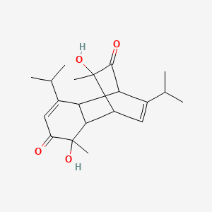 molecular formula C20H28O4 B15094929 3,10-Dihydroxy-3,10-dimethyl-6,12-di(propan-2-yl)tricyclo[6.2.2.02,7]dodeca-5,11-diene-4,9-dione 