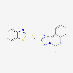 2-(1,3-benzothiazol-2-ylsulfanylmethyl)-3H-[1,2,4]triazolo[1,5-c]quinazoline-5-thione