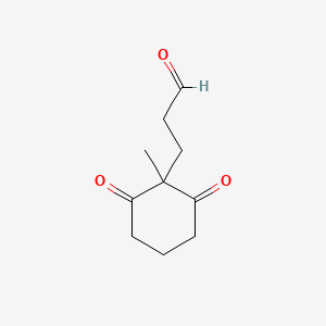 molecular formula C10H14O3 B15095070 3-(1-Methyl-2,6-dioxocyclohexyl)propanal 