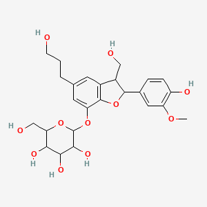 2-[[2-(4-Hydroxy-3-methoxyphenyl)-3-(hydroxymethyl)-5-(3-hydroxypropyl)-2,3-dihydro-1-benzofuran-7-yl]oxy]-6-(hydroxymethyl)oxane-3,4,5-triol