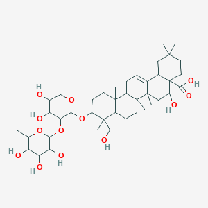 10-[4,5-Dihydroxy-3-(3,4,5-trihydroxy-6-methyloxan-2-yl)oxyoxan-2-yl]oxy-5-hydroxy-9-(hydroxymethyl)-2,2,6a,6b,9,12a-hexamethyl-1,3,4,5,6,6a,7,8,8a,10,11,12,13,14b-tetradecahydropicene-4a-carboxylic acid