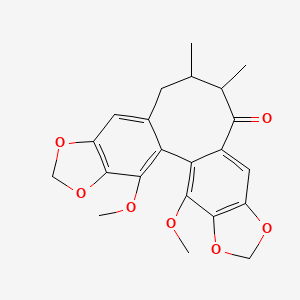 3,22-Dimethoxy-12,13-dimethyl-5,7,18,20-tetraoxapentacyclo[13.7.0.02,10.04,8.017,21]docosa-1(22),2,4(8),9,15,17(21)-hexaen-11-one