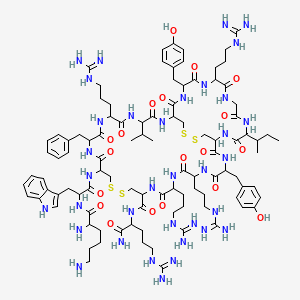 H-DL-Lys-DL-Trp-DL-Cys(1)-DL-Phe-DL-Arg-DL-Val-DL-Cys(2)-DL-Tyr-DL-Arg-Gly-DL-xiIle-DL-Cys(2)-DL-Tyr-DL-Arg-DL-Arg-DL-Cys(1)-DL-Arg-NH2