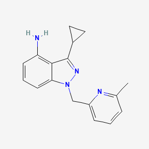 molecular formula C17H18N4 B1509516 3-cyclopropyl-1-((6-methylpyridin-2-yl)methyl)-1H-indazole-4-amine 
