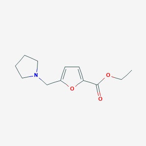 2-Furancarboxylic acid, 5-(1-pyrrolidinylmethyl)-, ethyl ester