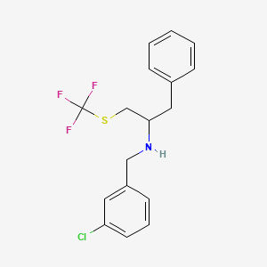 molecular formula C17H17ClF3NS B15095176 (1-Benzyl-2-trifluoromethylsulfanyl-ethyl)-(3-chloro-benzyl)-amine 