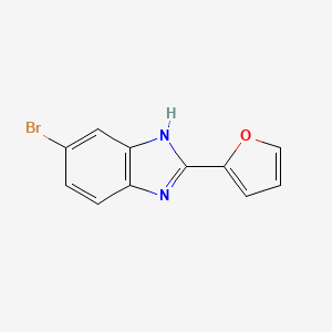 molecular formula C11H7BrN2O B15095223 1H-Benzimidazole, 6-bromo-2-(2-furanyl)- 