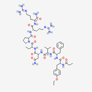 molecular formula C53H82N16O11 B15095236 Propionyl-D-tyr(ET)-phe-val-asn-abu-pro-arg-arg-NH2 