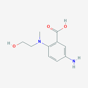 molecular formula C10H14N2O3 B15095259 Benzoic acid, 5-amino-2-[(2-hydroxyethyl)methylamino]-(9CI) 