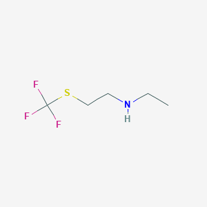 molecular formula C5H10F3NS B15095319 Ethyl-(2-trifluoromethylsulfanyl-ethyl)-amine 