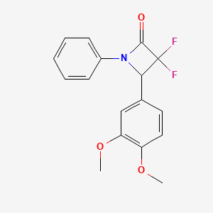 molecular formula C17H15F2NO3 B15095356 4-(3,4-Dimethoxyphenyl)-3,3-difluoro-1-phenylazetidin-2-one CAS No. 377760-43-5