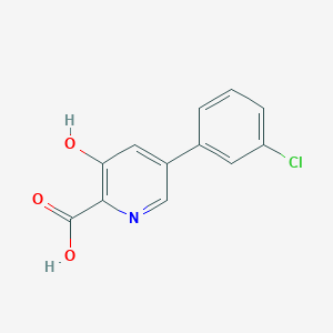 molecular formula C12H8ClNO3 B1509541 5-(3-Chlorophenyl)-3-hydroxypyridine-2-carboxylic acid CAS No. 1415226-40-2