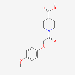 molecular formula C15H19NO5 B15095435 1-[2-(4-methoxyphenoxy)acetyl]piperidine-4-carboxylic Acid 