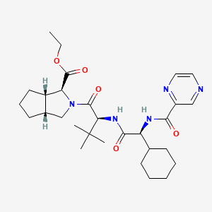 molecular formula C29H43N5O5 B1509547 Ethyl (3S,3aS,6aR)-2-[(2S)-2-[[(2S)-2-cyclohexyl-2-(pyrazine-2-carbonylamino)acetyl]amino]-3,3-dimethylbutanoyl]-3,3a,4,5,6,6a-hexahydro-1H-cyclopenta[c]pyrrole-3-carboxylate CAS No. 402958-97-8