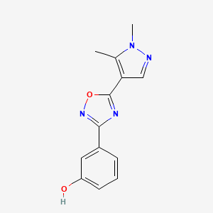 molecular formula C13H12N4O2 B15095529 Phenol, 3-[5-(1,5-dimethyl-1H-pyrazol-4-yl)-1,2,4-oxadiazol-3-yl]- CAS No. 1152513-78-4