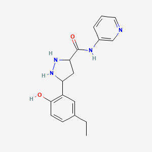 molecular formula C17H20N4O2 B15095654 5-(5-ethyl-2-hydroxyphenyl)-N-pyridin-3-ylpyrazolidine-3-carboxamide 