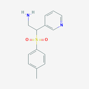 molecular formula C14H16N2O2S B15095679 1-[(4-Methylphenyl)sulfonyl]-1-(3-pyridyl)eth-2-ylamine 