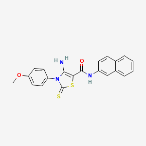 4-amino-3-(4-methoxyphenyl)-N-(naphthalen-2-yl)-2-thioxo-2,3-dihydro-1,3-thiazole-5-carboxamide