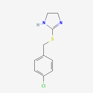 molecular formula C10H11ClN2S B15095736 2-([(4-Chlorophenyl)methyl]sulfanyl)-4,5-dihydro-1H-imidazole 