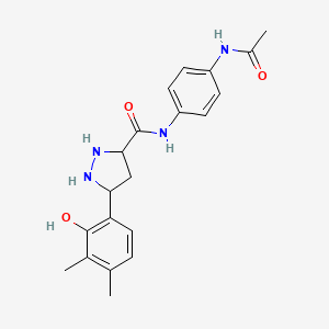 N-(4-acetamidophenyl)-5-(2-hydroxy-3,4-dimethylphenyl)pyrazolidine-3-carboxamide