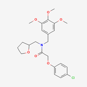 molecular formula C23H28ClNO6 B15095757 2-(4-chlorophenoxy)-N-(tetrahydrofuran-2-ylmethyl)-N-(3,4,5-trimethoxybenzyl)acetamide 