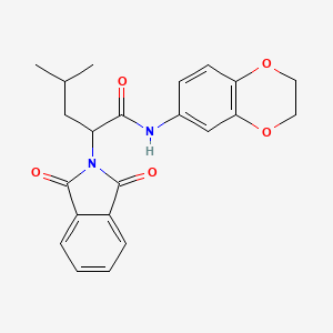 2-(1,3-Dioxo-1,3-dihydro-isoindol-2-yl)-4-methyl-pentanoic acid (2,3-dihydro-benzo[1,4]dioxin-6-yl)-amide