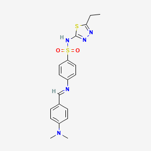 4-({(E)-[4-(dimethylamino)phenyl]methylidene}amino)-N-(5-ethyl-1,3,4-thiadiazol-2-yl)benzenesulfonamide