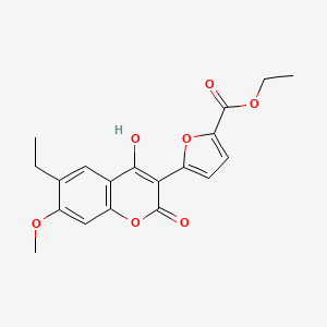 molecular formula C19H18O7 B15095959 ethyl 5-(6-ethyl-4-hydroxy-7-methoxy-2-oxo-2H-chromen-3-yl)furan-2-carboxylate 