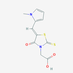 molecular formula C11H10N2O3S2 B15095971 (Z)-2-(5-((1-methyl-1H-pyrrol-2-yl)methylene)-4-oxo-2-thioxothiazolidin-3-yl)acetic acid 