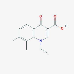 molecular formula C14H15NO3 B15095979 3-Quinolinecarboxylic acid, 1-ethyl-1,4-dihydro-7,8-dimethyl-4-oxo- CAS No. 53164-37-7