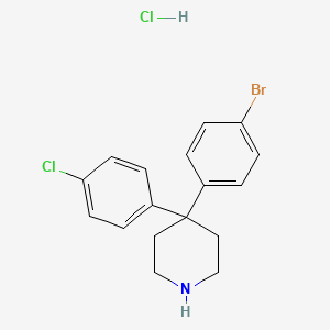 B1509601 Piperidine, 4-(4-bromophenyl)-4-(4-chlorophenyl)-, hydrochloride CAS No. 857531-97-6