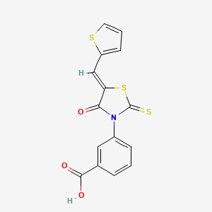 3-[(5Z)-4-oxo-5-(thiophen-2-ylmethylidene)-2-thioxo-1,3-thiazolidin-3-yl]benzoic acid