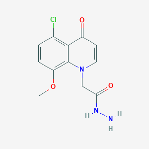 molecular formula C12H12ClN3O3 B15096013 2-(5-Chloro-8-methoxy-4-oxoquinolin-1(4H)-yl)acetohydrazide 