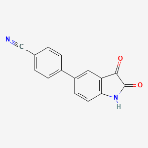 molecular formula C15H8N2O2 B15096053 4-(2,3-Dioxoindolin-5-yl)benzonitrile 