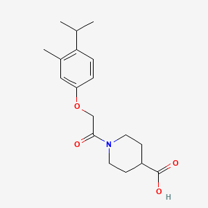 1-{2-[3-Methyl-4-(propan-2-yl)phenoxy]acetyl}piperidine-4-carboxylic acid