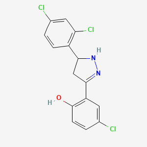 4-chloro-2-[5-(2,4-dichlorophenyl)-4,5-dihydro-1H-pyrazol-3-yl]phenol