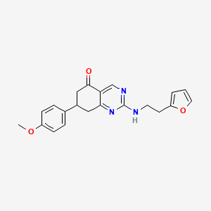 molecular formula C21H21N3O3 B15096157 2-{[2-(furan-2-yl)ethyl]amino}-7-(4-methoxyphenyl)-7,8-dihydroquinazolin-5(6H)-one 