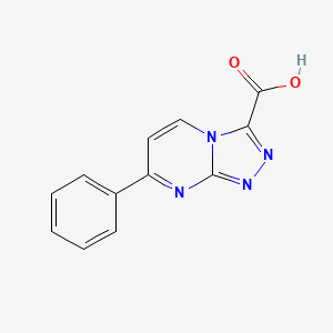 molecular formula C12H8N4O2 B15096213 1,2,4-Triazolo[4,3-a]pyrimidine-3-carboxylic acid, 7-phenyl- CAS No. 1211430-37-3