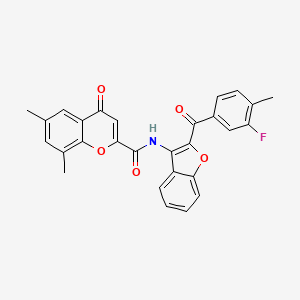 N-{2-[(3-fluoro-4-methylphenyl)carbonyl]-1-benzofuran-3-yl}-6,8-dimethyl-4-oxo-4H-chromene-2-carboxamide