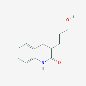 molecular formula C12H15NO2 B15096224 3-(3-Hydroxypropyl)-3,4-dihydroquinolin-2(1H)-one CAS No. 651315-50-3