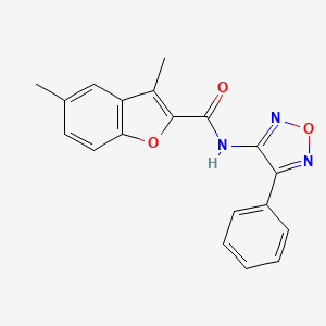 molecular formula C19H15N3O3 B15096241 3,5-dimethyl-N-(4-phenyl-1,2,5-oxadiazol-3-yl)-1-benzofuran-2-carboxamide 