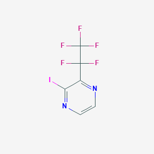 molecular formula C6H2F5IN2 B15096258 2-Iodo-3-pentafluoroethyl-pyrazine 