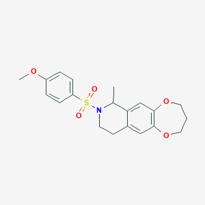 molecular formula C20H23NO5S B15096275 8-[(4-methoxyphenyl)sulfonyl]-7-methyl-3,4,7,8,9,10-hexahydro-2H-[1,4]dioxepino[2,3-g]isoquinoline 