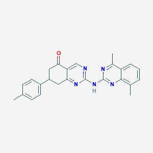 molecular formula C25H23N5O B15096295 2-[(4,8-dimethylquinazolin-2-yl)amino]-7-(4-methylphenyl)-7,8-dihydroquinazolin-5(6H)-one 